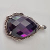 Sterling Silver and Amethyst Crystal pendant. 38gm. Silver