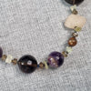 Natural gemstone and glass beaded necklace with a Silver