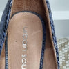 Urban Soul Violet Blue Snakeskin Leather Heels Size 38