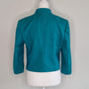 Jacqui E Teal Cropped Open Front Blazer Green Size 10