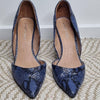Urban Soul Violet Blue Snakeskin Leather Heels Size 38