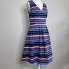 Basque Striped Fit Flare Dress Size 10