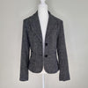 Sunny Girl Black White Textured Wool Blend Blazer Size 12