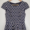 Portmans Navy Polka Dot Fit Flare Dress Size 8 AU