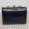 Arcad G. Versace Black Croc-Embossed Frame Bag Italy Spain