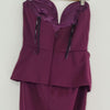 Sheike Strapless Peplum Midi Dress – Plum – Size 10