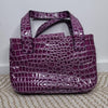Cabrelli purple faux-croc handbag, silver buckle boldstyle