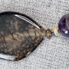 Natural gemstone and glass beaded necklace with a Silver