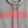 Adidas Grey Hoodie with Coral Logo