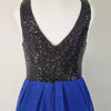 B.Darlin Black Sequin &amp; Blue Skater Dress AU 10