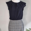 Portmans Grey Plaid & Black Pencil Skirt Dress 8 AU