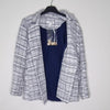 David Jones Tweed Blazer Jacket Blue White Check – Size 8 – Classic Chic