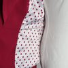 Review Red blazer jacket with ruffled detail at the front 6