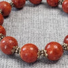 Coral &amp; Sterling Silver Beaded Bracelet | Natural Gemstone
