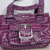Cabrelli purple faux-croc handbag, silver buckle boldstyle