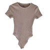 Ally Fashion Beige Ribbed Bodysuit – Size S