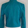 Jacqui E Teal Cropped Open Front Blazer Green Size 10