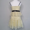 Bardot Yellow Lace Tiered Mini Dress Size 8 AU