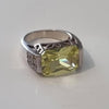Womens Lemon CZ Sterling Silver Ring Silver