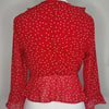 Bardot Red Polka Dot Wrap Blouse Red Size AU 8