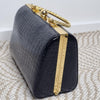 Arcad G. Versace Black Croc-Embossed Frame Bag Italy Spain