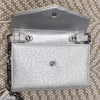 Liu Jo Silver Crossbody Wallet on Chain Metallic Faux Silver