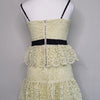 Bardot Yellow Lace Tiered Mini Dress Size 8 AU