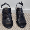 Sandler Black Leather Block Heel Sandals Black Size 36