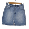 Piping Hot Denim Mini Skirt Raw Frayed Hem Size 8 AU