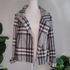 Katies black and white plaid jacket coat with a boho, 14
