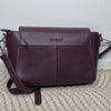 Blue Illusion Genuine Leather Crossbody Bag Plum Burgundy
