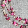 Pink, Purple and white natural gemstone and pinknecklace