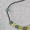 Green natural gemstone beaded necklace with a boho Green