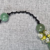 Green natural gemstone beaded necklace with a boho Green