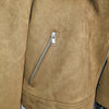Dotti Tan Faux Suede Moto Jacket Tan Size AU 12
