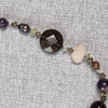 Natural gemstone and glass beaded necklace with a Silver