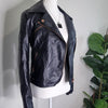 Black Faux Leather Moto Jacket Rose Gold Hardware Size AU 8