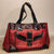 Condura Red Woven Tote Handbag Black Patent Medium-large