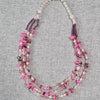Pink, Purple and white natural gemstone and pinknecklace