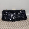 Elegant Monsoon Accessories Black Sequin Clutch EveningBag