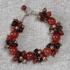 Carnelian, Smoky Quartz and freshwater pearl beaded Silver