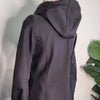Black and pink O'Neill women's hooded soft shell wear.