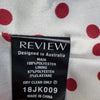 Review Red blazer jacket with ruffled detail at the front 6