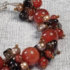 Carnelian, Smoky Quartz and freshwater pearl beaded Silver