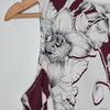 Portmans Burgundy White Floral Sleeveless Top Size 8