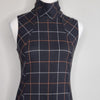 Cue Black Check Sleeveless High Neck A-Line Dress 6 AU