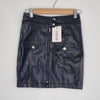 Croc Pocket Detail Black Faux Leather by Missguided- Mini Skirt Size 8 AU