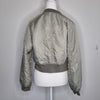 H M Divided Cropped Bomber Jacket Khaki Green