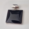 Sterling Silver Black Onyx Square Pendant 15g Elegant and