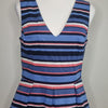 Basque Striped Fit Flare Dress Size 10